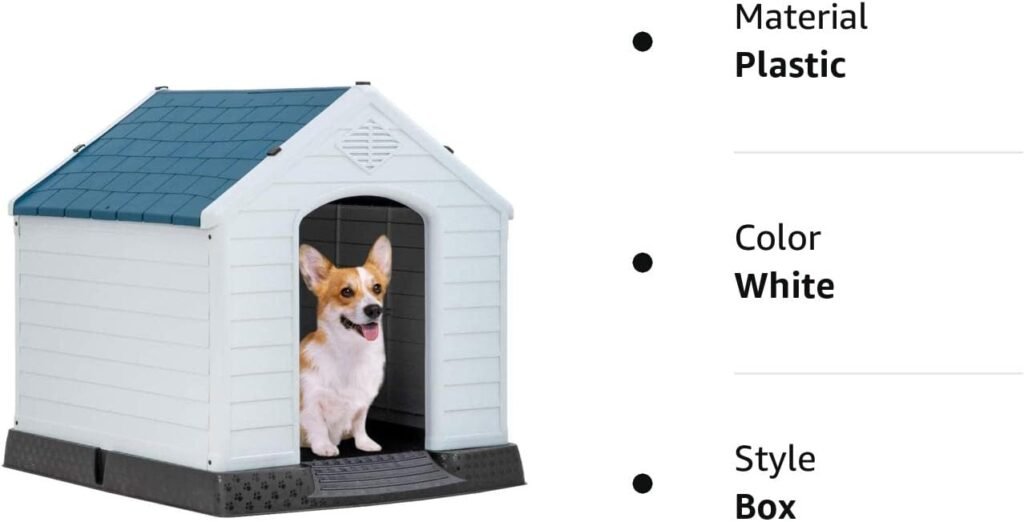 BestPet 32Inch Large Dog House Insulated Kennel Durable Plastic Dog House for Small Medium Large Dogs Indoor Outdoor Weather  Water Resistant Pet Crate with Air Vents and Elevated Floor