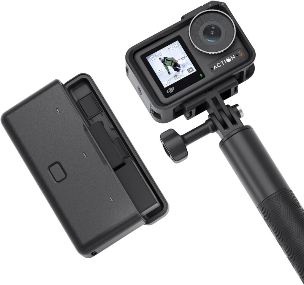 DJI Osmo Action 3 Adventure Combo, Waterproof Action Camera with 4K HDR, 10-Bit Color Depth, HorizonSteady, Cold Resistant  Long-Lasting, Extension Rod, Vlogging Camera for YouTube