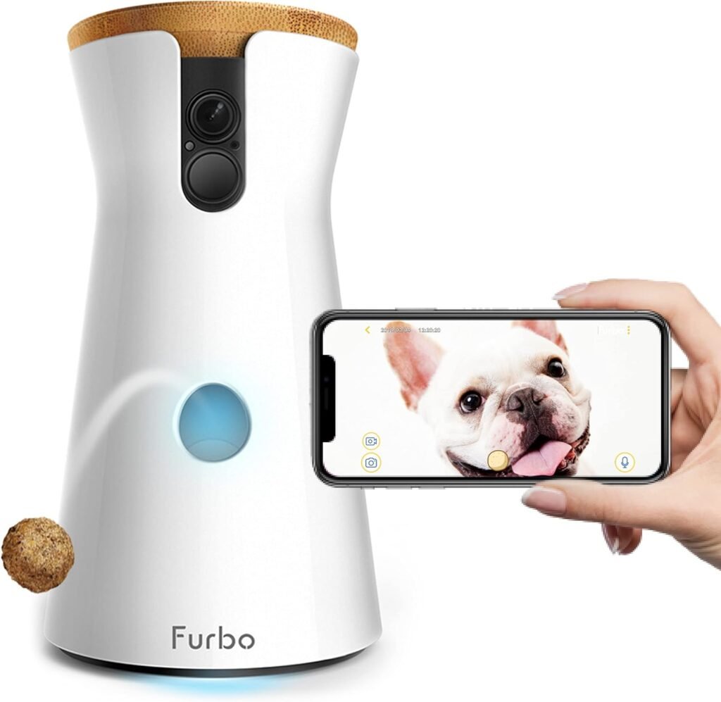 Furbo Dog Camera: Treat Tossing, Full HD WiFi Pet Camera and 2-Way Audio, Designed for Dogs, Compatible with Alexa (As Seen On Ellen)