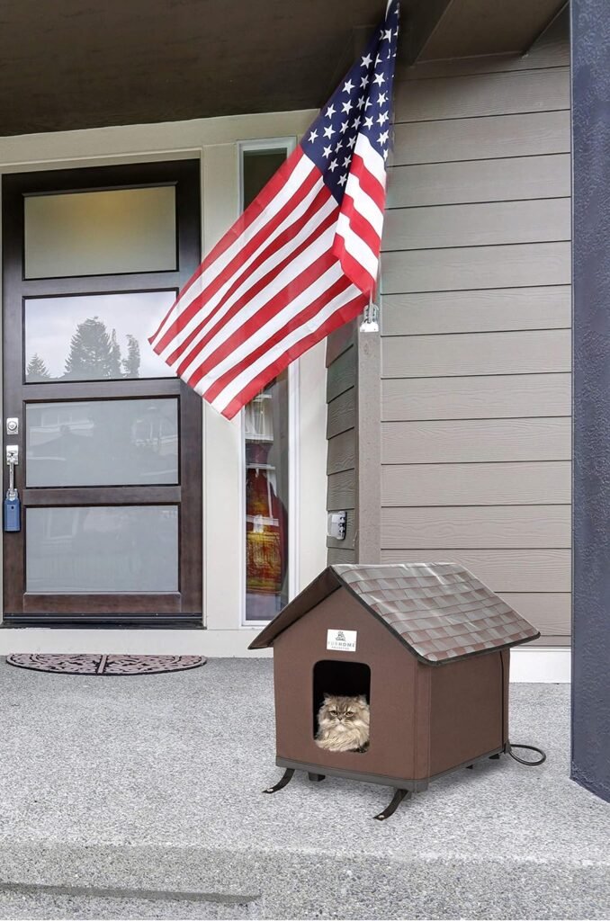Heated Cat Houses for Outdoor Cats, Elevated, Waterproof and Insulated - A Safe Pet House and Kitty Shelter for Your Cat or Small Dog to Stay Warm  Dry