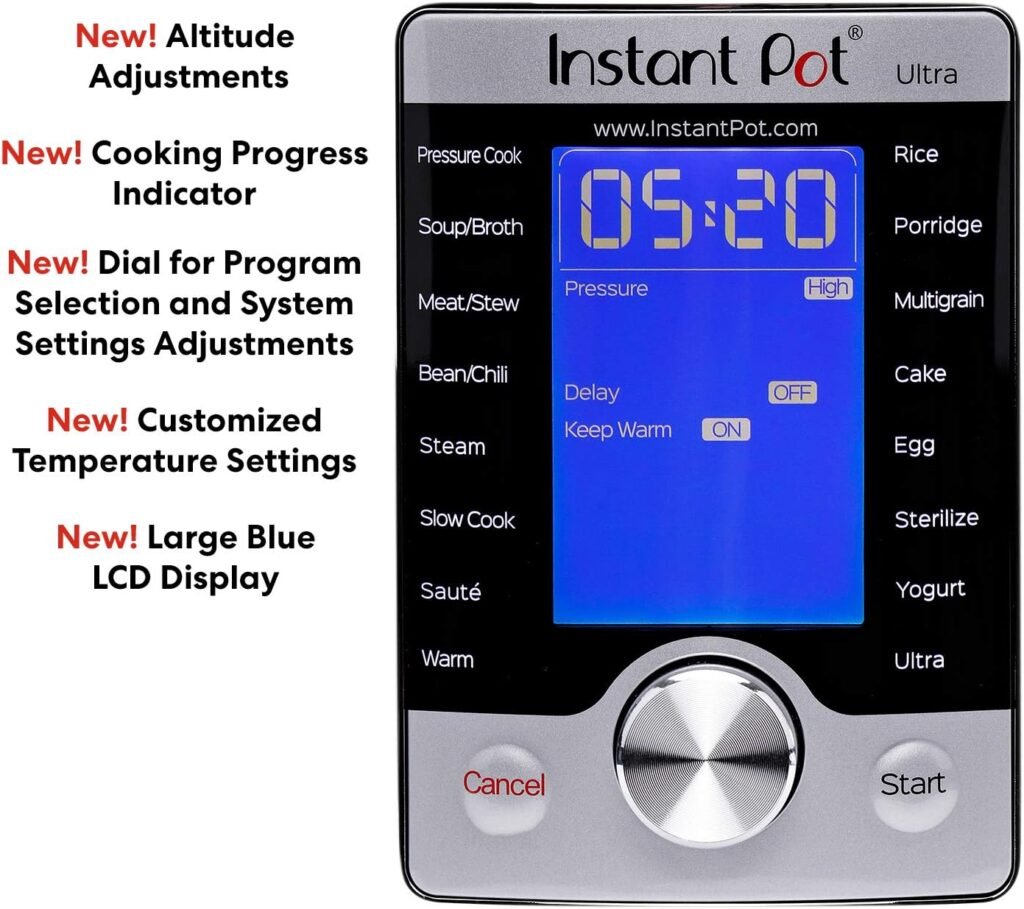 Instant Pot Ultra 60 Ultra 6 Qt 10-in-1 MultiUse Programmable Pressure Cooker, Slow Cooker, Rice Cooker, Yogurt Maker, Cake Maker, Egg Cooker, Saut ©, and more, Stainless Steel/Black